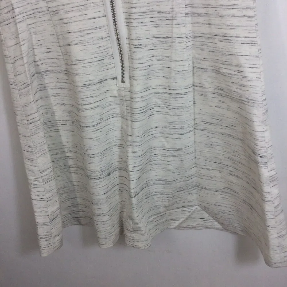 Banana Republic 4 Zipper Sleeveless Structured A-Line Dress Oatmeal Beige Sz 14 - Picture 9 of 11